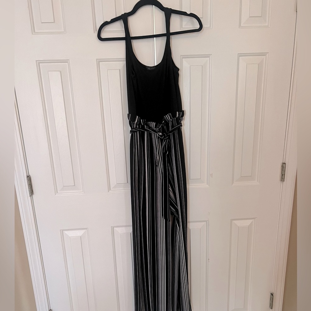 Lily Rose High-waisted black and white sleeveless jumpsuit juniors